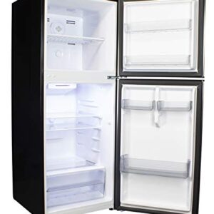 Danby DFF070B1BSLDB-6 7.0 Cu.Ft. Mid-Size Refrigerator, Frost-Free Apartment Fridge with Top Freezer, E-Star Rated, 7, Black Stainless Look