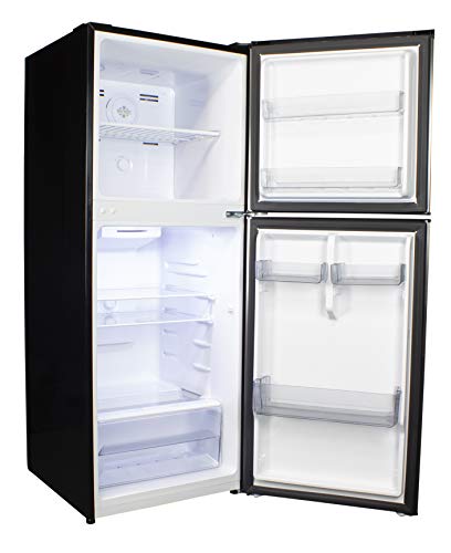 Danby DFF070B1BSLDB-6 7.0 Cu.Ft. Mid-Size Refrigerator, Frost-Free Apartment Fridge with Top Freezer, E-Star Rated, 7, Black Stainless Look