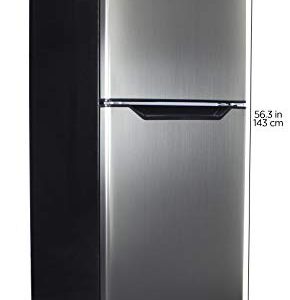 Danby DFF070B1BSLDB-6 7.0 Cu.Ft. Mid-Size Refrigerator, Frost-Free Apartment Fridge with Top Freezer, E-Star Rated, 7, Black Stainless Look