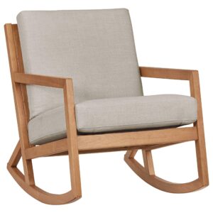 amazon brand - stone & beam modern hardwood rocking chair, 33.75"d x 24.5"w x 31.13"h, light grey