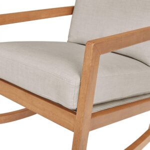 Amazon Brand - Stone & Beam Modern Hardwood Rocking Chair, 33.75"D x 24.5"W x 31.13"H, Light Grey