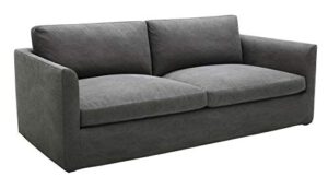 amazon brand – stone & beam faraday down-filled casual slipcovered sofa, 89"w, charcoal grey