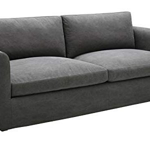 Amazon Brand – Stone & Beam Faraday Down-Filled Casual Slipcovered Sofa, 89"W, Charcoal Grey