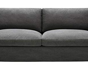 Amazon Brand – Stone & Beam Faraday Down-Filled Casual Slipcovered Sofa, 89"W, Charcoal Grey