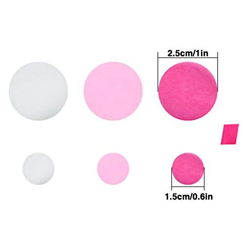 Round Tissue Paper Table Confetti Dots for Wedding Birthday Party Decoration, 1.76 oz (1.5 cm plus 2.5 cm, Pink Rose Red Confetti)