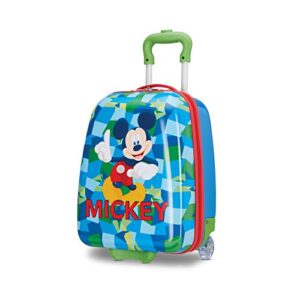 american tourister kids' disney hardside upright luggage, mickey mouse 2, carry-on 16-inch