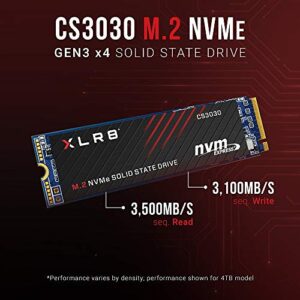 PNY XLR8 CS3030 2TB M.2 PCIe NVMe Gen3 x4 Internal Solid State Drive (SSD), Read up to 3,500 - M280CS3030-2TB-RB