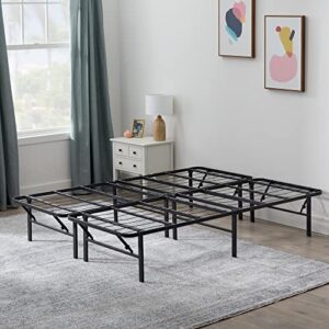 linenspa 14 inch folding metal platform bed frame - 13 inches of clearance - tons of under bed storage - heavy duty construction - 5 minute assembly - king