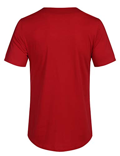 COOFANDY Mens Baseball Jersey Button Down Shirts Sports Hipster Hip Hop Uniforms Men Women Jersey (Red,Large)