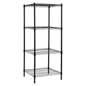 hollyhome 4 shelves adjustable steel wire shelving rack, metal heavy duty storage shelf, bathroom storage tower kitchen shelving, 60 * 60cm