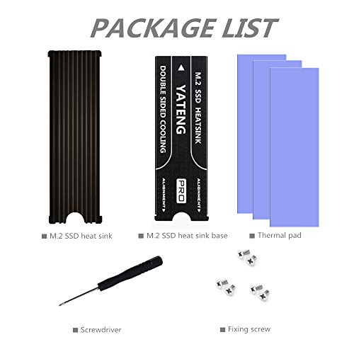 M.2 Heatsink NVME 2280 SSD Heat Sink Support Single Double Sided M2 SSD Cooling with Thermal Silicone Pads Cooler for Computer PC PS5 PCIE NVME or NGFF SATA M.2 SSD Installation