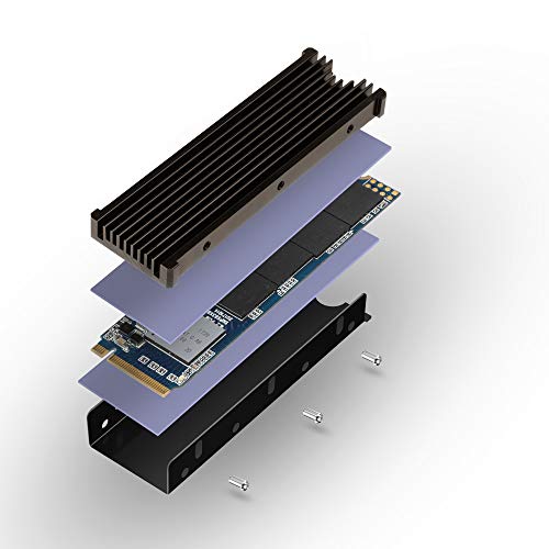 M.2 Heatsink NVME 2280 SSD Heat Sink Support Single Double Sided M2 SSD Cooling with Thermal Silicone Pads Cooler for Computer PC PS5 PCIE NVME or NGFF SATA M.2 SSD Installation