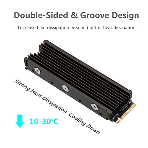 M.2 Heatsink NVME 2280 SSD Heat Sink Support Single Double Sided M2 SSD Cooling with Thermal Silicone Pads Cooler for Computer PC PS5 PCIE NVME or NGFF SATA M.2 SSD Installation