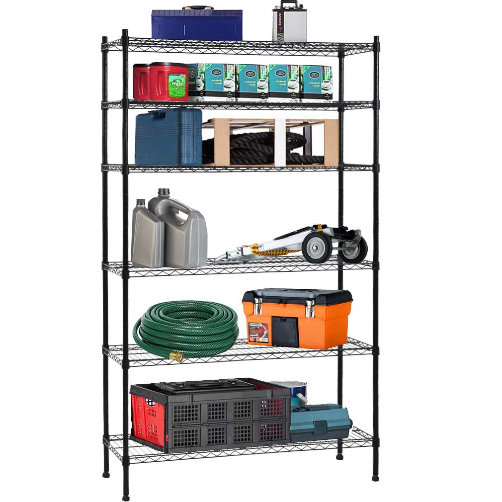 Dkeli Metal Wire Shelving Unit NSF Heavy Duty 6-Tier Height Adjustable Utility Steel Storage Shelves 42"L x 16"W x 72"H Commercial Grade Layer Shelf Organizer Rack 1500 LBS Capacity Garage Shelving