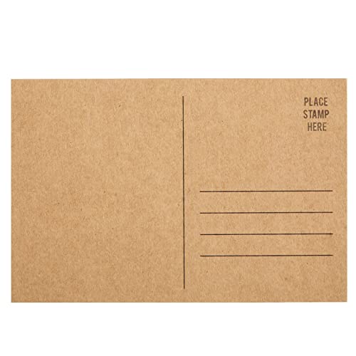 Sustainable Greetings 100 Pack Bulk Kraft Paper Blank Postcards for Mailing, Wedding, DIY Arts and Crafts, 350gsm (4 x 6 In)