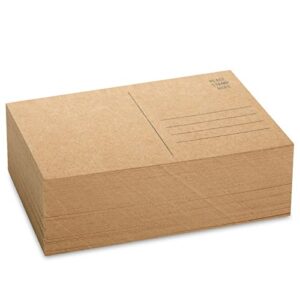 Sustainable Greetings 100 Pack Bulk Kraft Paper Blank Postcards for Mailing, Wedding, DIY Arts and Crafts, 350gsm (4 x 6 In)