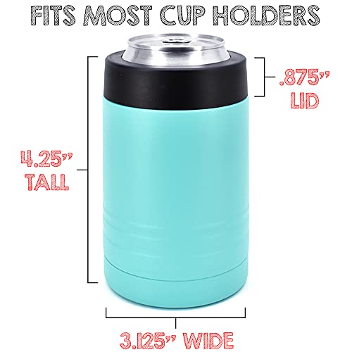 Clear Water Home Goods 4-in-1 Stainless Steel 12 oz Double Wall Vacuum Insulated Can or Bottle Cooler Keeps Beverage Cold for Hours - Also Fits 16 oz Cans - Powder Coated Teal