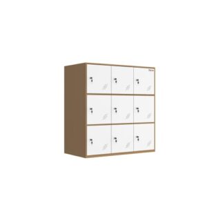 9 Door Small Bedroom Furniture,Metal Locker with Cloth Rail and Shelf,Kids Living Room Locker,Storage lockers for Office (9D)