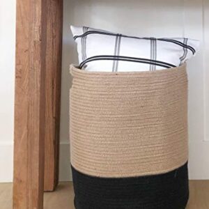 Woven Rope Storage Basket | 19" Tall Jute Basket for Blankets, Kids Toys, & Baby Nursery Clothes | Designed by Chloe and Cotton