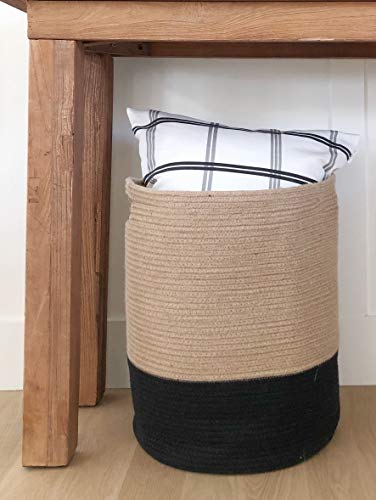 Woven Rope Storage Basket | 19" Tall Jute Basket for Blankets, Kids Toys, & Baby Nursery Clothes | Designed by Chloe and Cotton