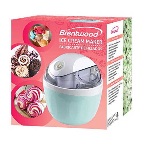 Brentwood TS-1410BL 1 Quart Ice Cream and Sorbet Maker, Frozen Yogurt, Gelato, and Custard Machine, Blue