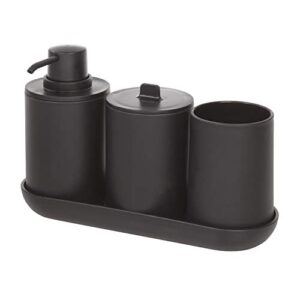 idesign 28737es cade 4-piece bathroom accessory set, matte black, 24.5 cm x 8.9 cm x 16.2 cm