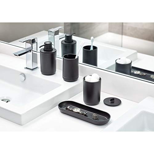 iDesign 28737ES Cade 4-Piece Bathroom Accessory Set, Matte Black, 24.5 cm x 8.9 cm x 16.2 cm