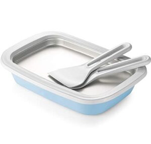 klee 3-piece instant ice cream maker pan with ice cream spade, scraper and recipes