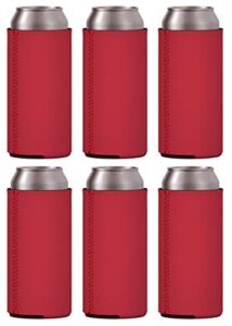 tahoebay slim can coolers - blank neoprene beer sleeves (red)