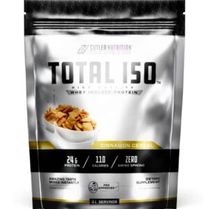 Total ISO Whey Isolate Protein Powder: Best Tasting Whey Protein Shake Featuring 100% Whey Protein Isolate, Perfect Post Workout Protein Powder Mix and Meal Replacement Drink, Cinna Cereal, 2 Pounds