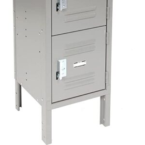 Six Tier Locker, 12x12,x12, 6 Door, Ready To Assemble, Gray