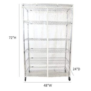 Formosa Covers Storage Shelving Unit Cover See Through PVC, fits Racks 48" W x 24D x 72H All Clear PVC (Cover only)