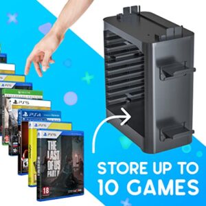 Skywin Game Storage Tower for Nintendo Switch - Nintendo Switch Game Holder Game Disk Rack and Controller Organizer Compatible with Nintendo Switch and Accessories