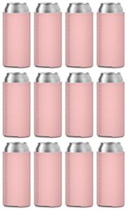 tahoebay slim can coolers (12-pack) blank neoprene beer sleeves (blush)