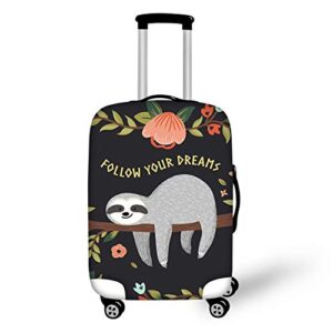 bigcarjob travel suitcase protector covers sloth printed kids girls luggage baggage cover fit 22-24inches