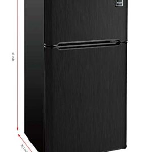 RCA RFR469 2 Door Refrigerator/Freezer, 4.6 cu ft, Black Stainless Steel, Gunmetal