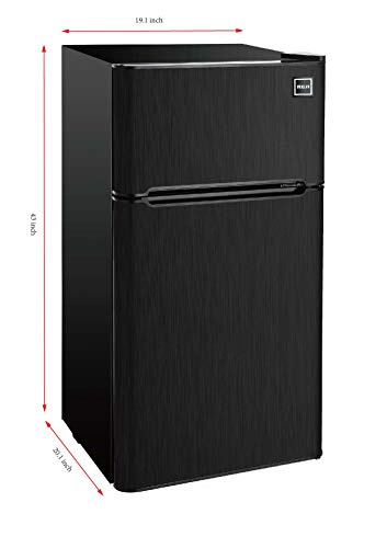 RCA RFR469 2 Door Refrigerator/Freezer, 4.6 cu ft, Black Stainless Steel, Gunmetal