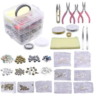 edoblue deluxe jewelry making supplies kit includes charms, beads for bracelets, pliers, findings,necklaces, bead wire,earrings, beading kit, diy crafts for adults, teenagers & teen girls