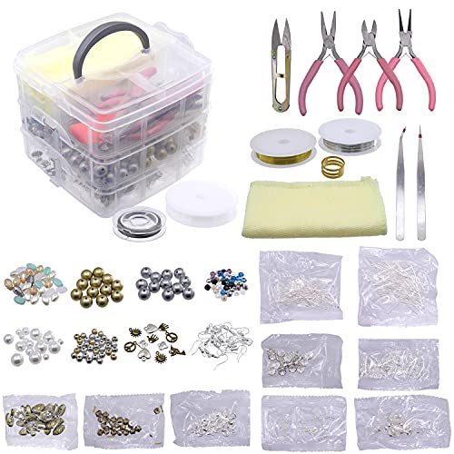 EDOBLUE Deluxe Jewelry Making Supplies Kit Includes Charms, Beads for Bracelets, Pliers, Findings,Necklaces, Bead Wire,Earrings, Beading Kit, DIY Crafts for Adults, Teenagers & Teen Girls