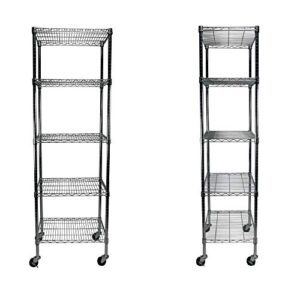 Apollo Hardware Commercial Grade Chrome 5-Shelf Wire Shelving 18"x24"x72" with Caster