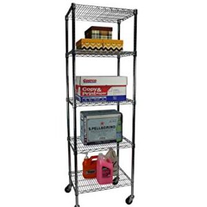 Apollo Hardware Commercial Grade Chrome 5-Shelf Wire Shelving 18"x24"x72" with Caster