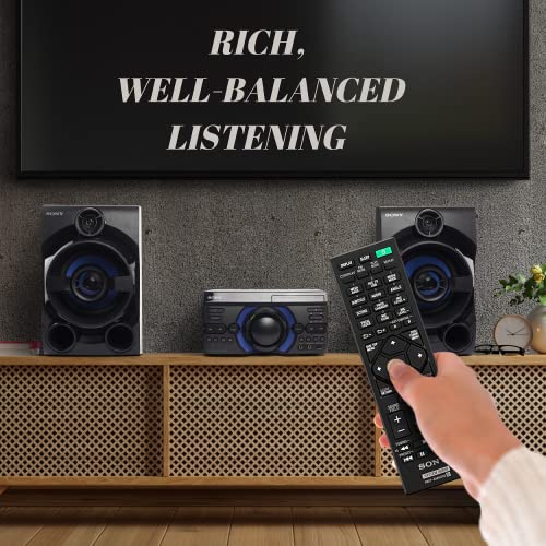 Sony Bluetooth Stereo Shelf System for Home, HiFi Sound System with USB, FM Radio, Audio in, TV Music Home Stereo System for Home, Speaker System with Remote Control