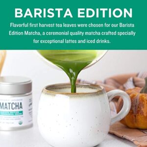 Jade Leaf Matcha Organic Green Tea Powder - Barista Edition - Ceremonial Grade For Cafe Quality Tea & Lattes - Authentic Japanese Origin (1 Pound Pouch)