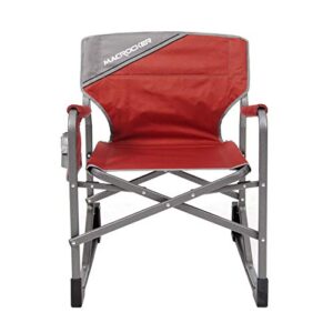 MacSports MacRocker Outdoor Foldable Rocking Chair | Portable, Collapsible, Springless Rockers with Rust-Free Anti-Tip Guards for Camping Fishing Backyard | 225 lb Weight Capacity | Red