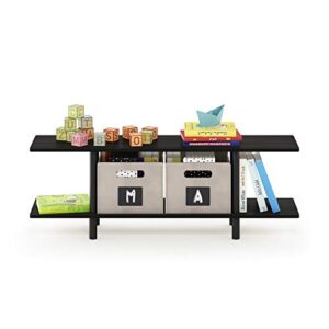 Furinno Turn-N-Tube 2-Tier Multipurpose Wide Shelf, Espresso/Black