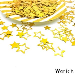 Werich Star Confetti Merry Christmas Max Party Gold Table Confetti Birthday Baby Showe Wedding Metallic Foil Stars for Party Bridal Shower Festival Theme Party Decorations Supplies