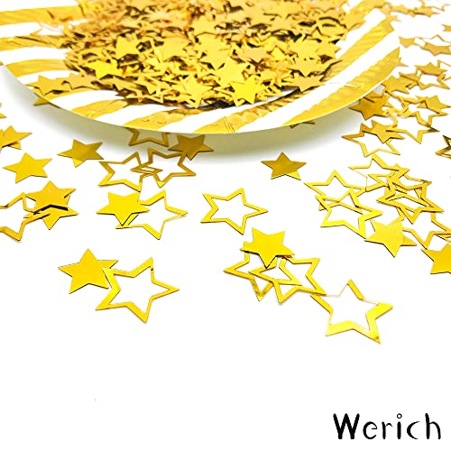 Werich Star Confetti Merry Christmas Max Party Gold Table Confetti Birthday Baby Showe Wedding Metallic Foil Stars for Party Bridal Shower Festival Theme Party Decorations Supplies