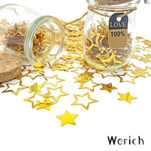 Werich Star Confetti Merry Christmas Max Party Gold Table Confetti Birthday Baby Showe Wedding Metallic Foil Stars for Party Bridal Shower Festival Theme Party Decorations Supplies