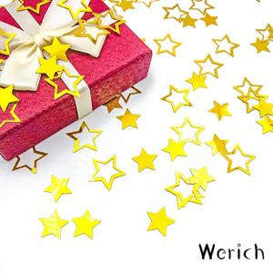 Werich Star Confetti Merry Christmas Max Party Gold Table Confetti Birthday Baby Showe Wedding Metallic Foil Stars for Party Bridal Shower Festival Theme Party Decorations Supplies