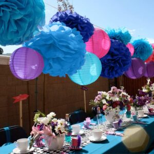 Binpeng Paper Pom Poms Hanging Paper Flower Ball Wedding Party Celebrations Decorations Outdoor Decoration Flowers Craft for Party Birthday party (BL-8PCS)